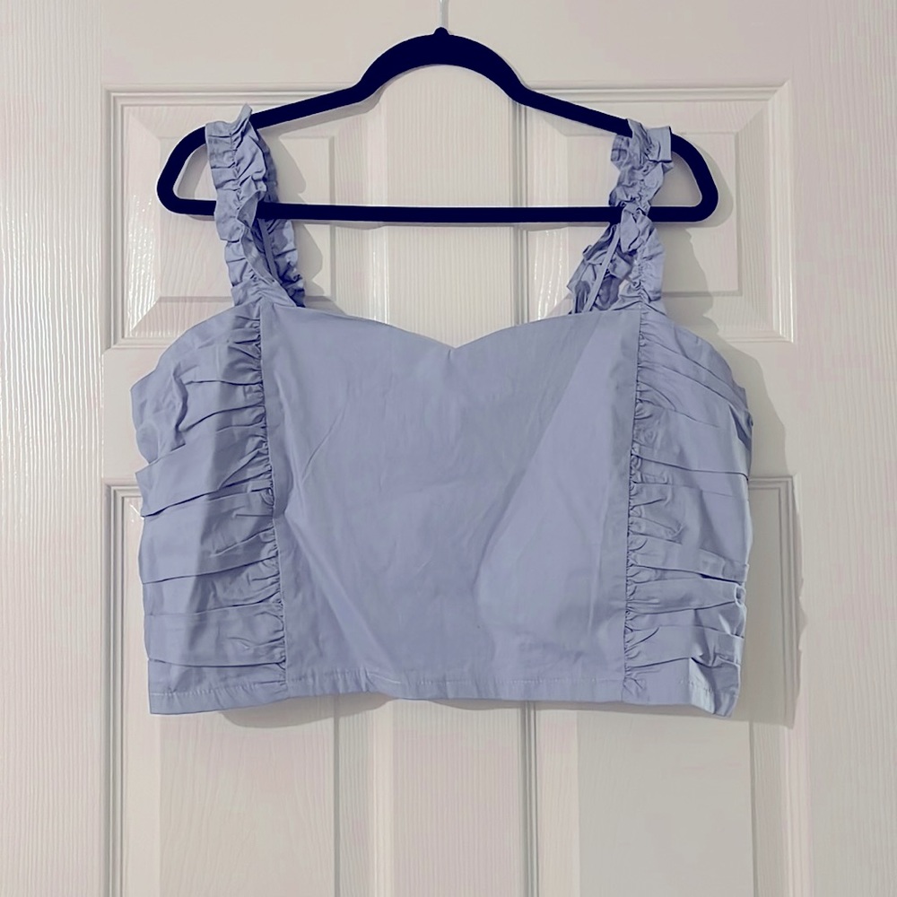 Light blue cropped corset top